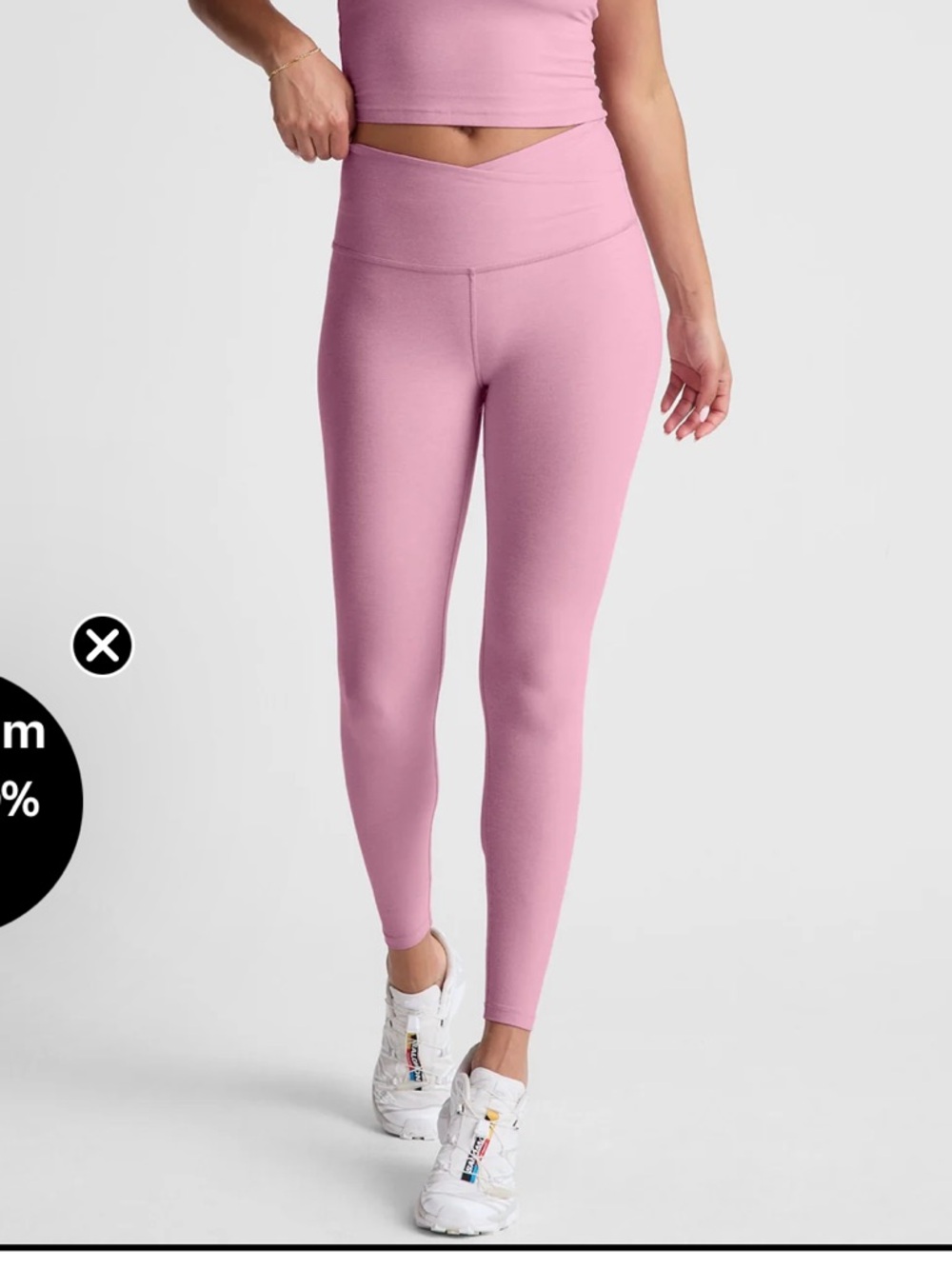 Beyond Yoga at your leisure Pink High-Waist crossover front midi  Leggings